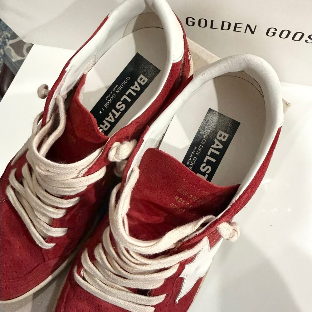 Golden Goose Red and White Women's Sneakers | Ballstars 39